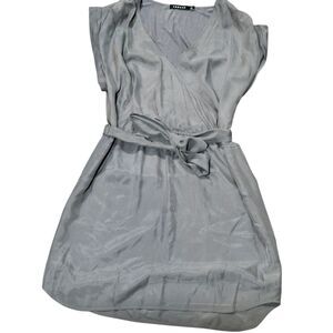 Women’s Trouve Mauve V-Neck Dress With Pockets Size M Woven Silk